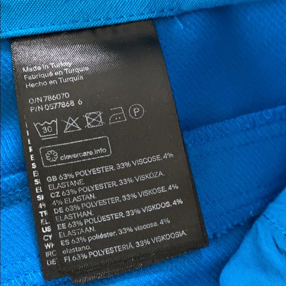 H&M size 8 bright blue wide leg pants - Picture 4 of 4